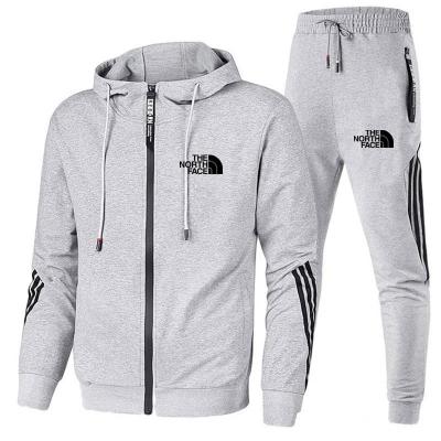 China Custom LOGO Men's Decorative Anti-wrinkle Sportswear Zipper Suit Tracksuit Black Gray Red White for sale