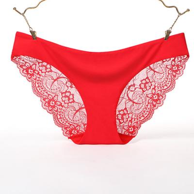 China Women's Seamless G - Wholesale Antibacterial Sexy One-Piece Bikini T-back Lace Thong Women's Underwear String Thong Panties for sale