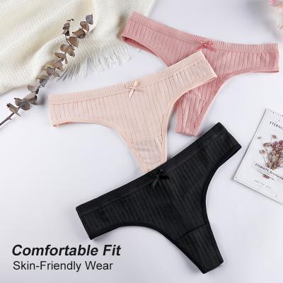 China Breathable Women G - Sin Costura Thongs Ladies Tangas String Sport T Back Underwear Cotton Thongs for sale