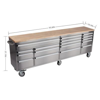 China High Quality 96 Inch Drawer Tool Chest With Swivel Wheel And Tool Trolley With Caster for sale