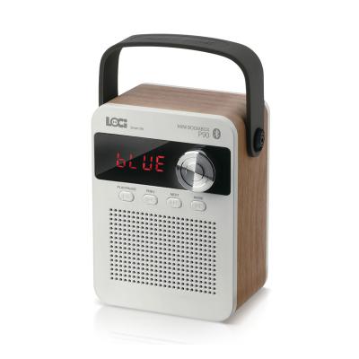 China PORTABLE Portable Speaker P90 Radio Wooden Case With Alarm Clock for sale