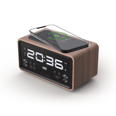 China Home Radio Bedside Wireless Charging Radio Alarm Clock With BT And USB Music Play for sale