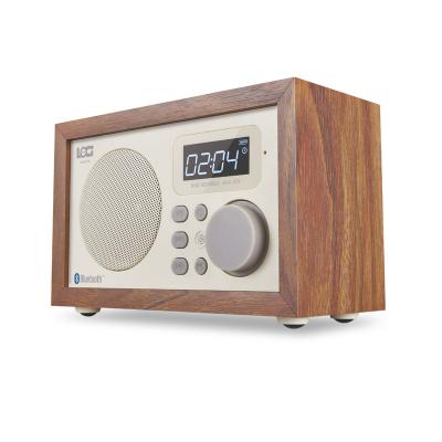 China Mini Wireless Wooden BT Speaker with Alarm Clock /USB music playback/FM radio and TF card for sale