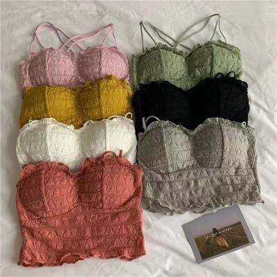 China Factory direct sales new QUICK DRY coed cross back beautiful wrapped chest camisole bra underwear women pure cotton tube top for sale