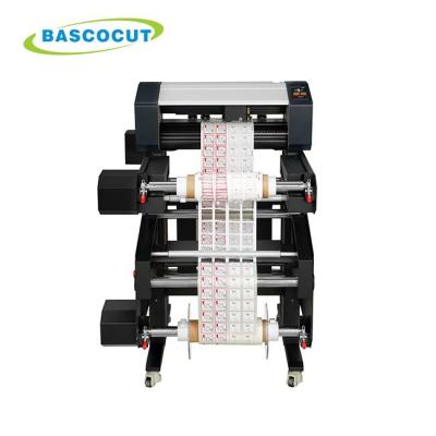 China food & Beverage Factory Bascocut Digital Sticker Roll For Rolling Label Finishing Cutter With Waste Remover for sale