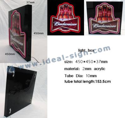 China Budweiser Beer Neon / Bar Indoor LED Signs 450 * 450 * 370mm OEM for sale