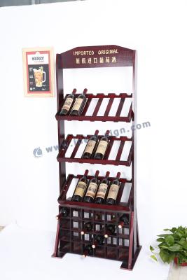 China Customized MDF Pine Wooden Wine Rack Display 42 Bottles Holding for sale