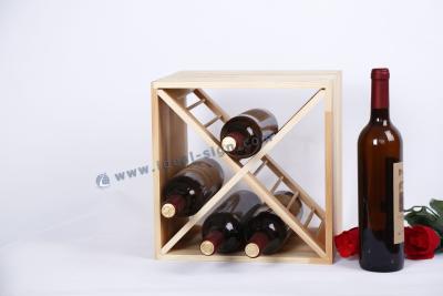 China Square Shape Wooden Wine Rack Carton Designed for Displaying or Storing 30 * 30 * 24CM for sale