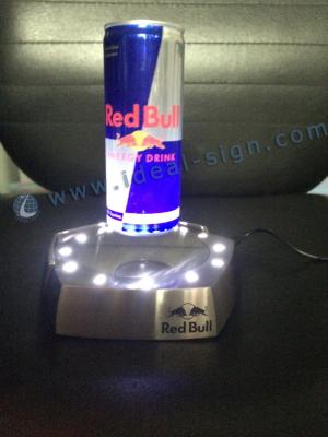 China Red Bull Brand Magnetic Levitation Bottle Display Adjustable Brightness for Promoting Brand for sale