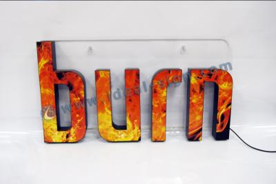 China Acrylic LED Resin Sign Laser Burn Sight With Logo Embossed Indoor for sale