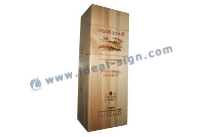 China Recycled Beige Wooden Wine Gift Boxes 35x11x11cm With CYMK Silk Printing for sale