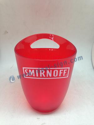 China Professional Customized Logo PS Plastic Ice Bucket with Handles for sale