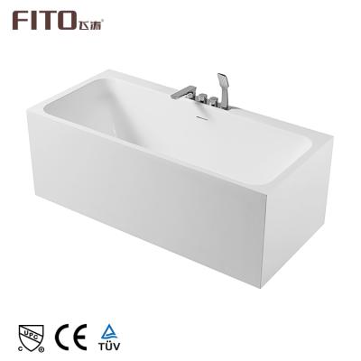 China Eco-friendly Popular Bathroom Luxury White Acrylic 1600mm Freestanding Soaking 1 Person Bathtub With Faucet for sale