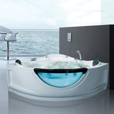 China Whirlpool 2 Person Bathroom Corner Massage Bathtubs Eco - Friendly Luxurious 1500mm Acrylic Transparent Bathtubs for sale