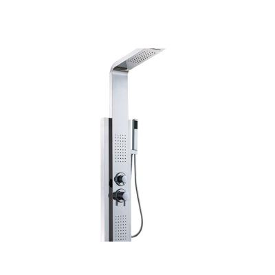 China Modern Thermostatic Faucets Stainless Steel Column Rainfall Waterfall Bathroom Wall Shower Panel for sale