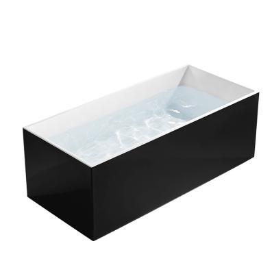 China Supplier Unique Design Freestanding Vintage Bathroom Black Square Freestanding Bathtub for sale