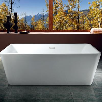 China Body Soaking Rectangle Classic Acrylic Bathroom Simple Type Master White Bathtubs for sale