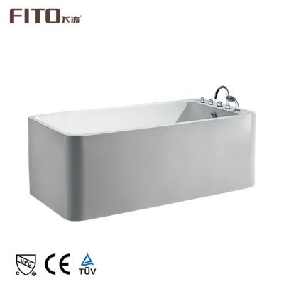 China New Design Modern One Piece Eco - Friendly Finished White Square Shape Bathtub Acrylic Freestanding Bathtub for sale