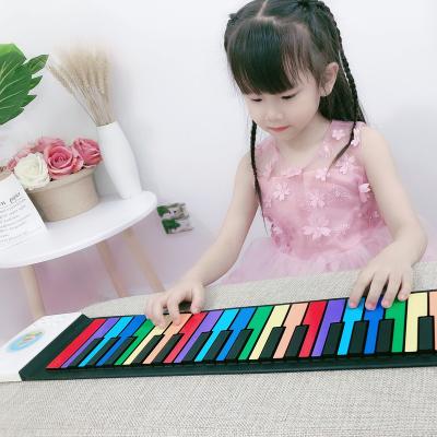 China Portable Waterproof Digital Children Hand Roll Piano 49 Keys Folding Electric Piano For Children Toys for sale