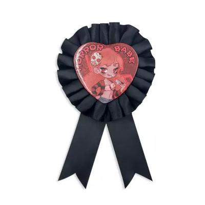 China One Award Ribbon Badge DIY Rosette Maker Handmade Custom Black Satin Ribbon Flower Badge Rosette for sale