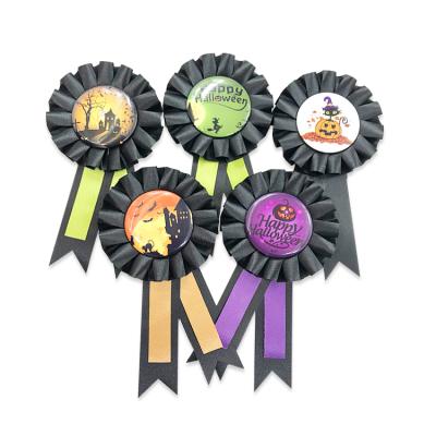 China A Reward Ribbon Badge Halloween Thanksgiving Christmas Party Satin Ribbon Rosette Ribbon for sale