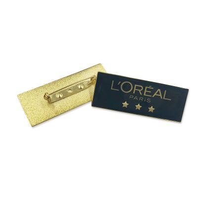 China 3D Customized PVC Rectangle Plastic Name Pin Badge Blank for sale