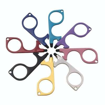 China Hot Selling New Metal Bottle Opener Multi Tool Touchless Key Chain No Touch Self Defense Key Chain for sale