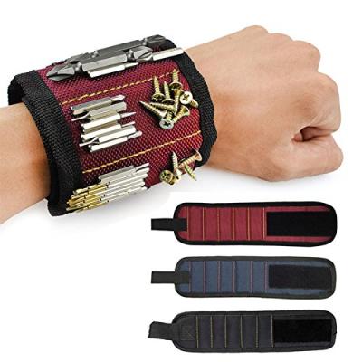 China Durable Custom Super Strong Adjustable Armband Magnetic Magnets Bracelet Wrist Strap for Holding Screws, Nails, Bits, Tools for sale