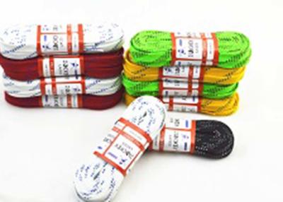 China Colorful Flat Waxed Ice Hockey Laces Waterproof Custom Paper Roll Packed for sale