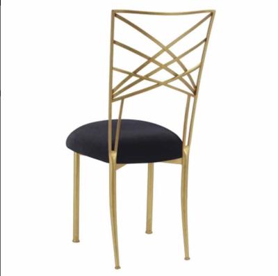 China Luxury Contemporary Outdoor Rental Princess Party Chameleon Stackable Gold Metal Chair For Event Wedding for sale