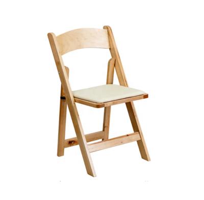 China Modern Outdoor Event Wedding Padded Natural Wood Folding Chair Wimbledon Chair for sale