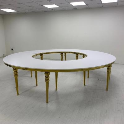 China Contemporary Commercial Wedding Furniture Restaurant Hotel Dining Table 340CM Round Table For 20 People for sale