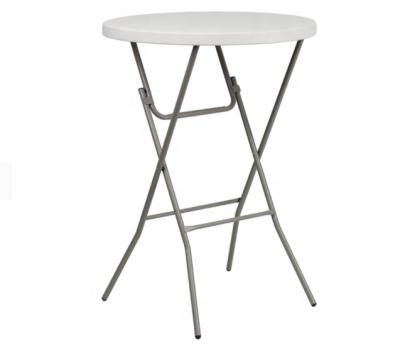 China Round 3-Foot Modern Granite White Plastic Bar Height Folding Table for sale