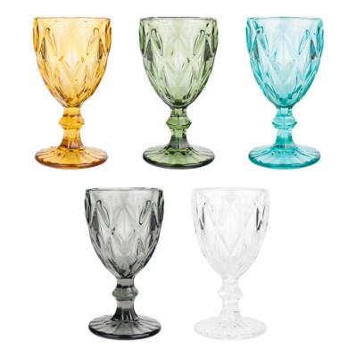 China New Wholesale Hot Selling Classic/Postmodern Blue Custom Wine Glass Diamond Drinking Cup Goblet Wedding Colorful Rose Champagne for sale