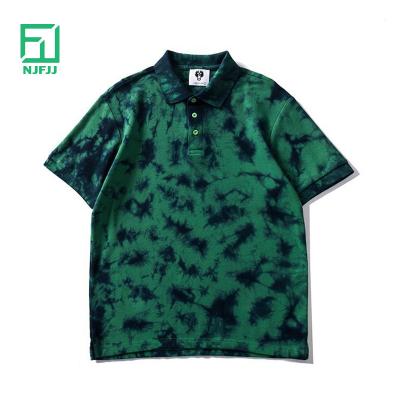 China Anti-wrinkle Tie Die Plus Size Polo Shirt Business Style High Quality Polo Shirt With Embroidery Logo Customized for sale