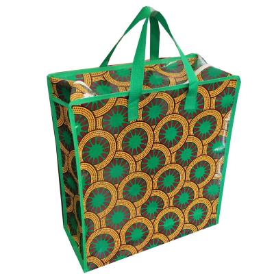 China Grocery Laminated PP Woven Bag, Handled Customer Woven Bag for sale