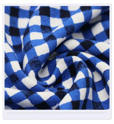 China Customer Printed Anti Pill Rayon Digital Printed Fabric 100% Plaid Design For Dress for sale