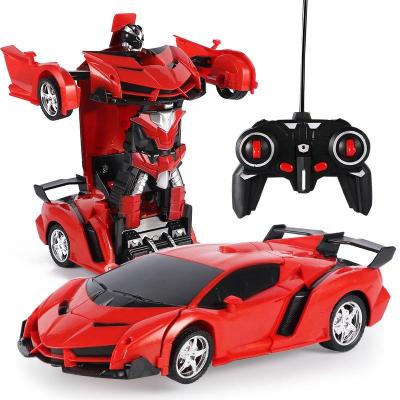 China Children Electric Toys Car Deformation Car Transformation RC Model 2022 Remote Control Robot Sports Model Toy for sale