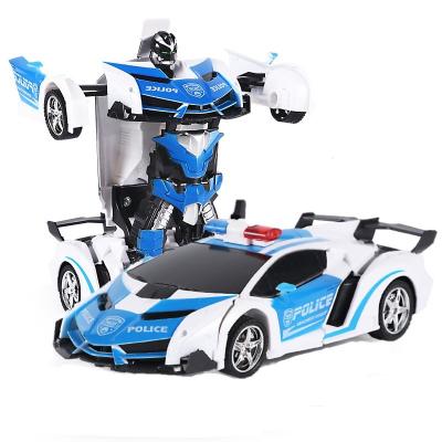 China RC Model 2022 Popular 2 In 1 Electric Robot Car Transformation Deformation Car Children Toys Outdoor Remote Control Sports Model Toy for sale