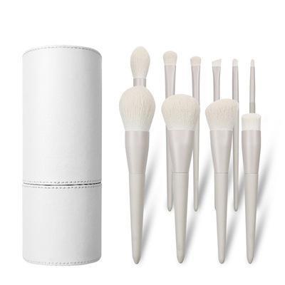 China Angular Blush White Make Up Brushes High Quality End For Private Makeup Set Logo for sale