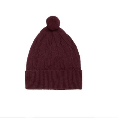 China COMMON Unisex Winter Cheap Cable Knitted Cuff Beanie With Pompom for sale