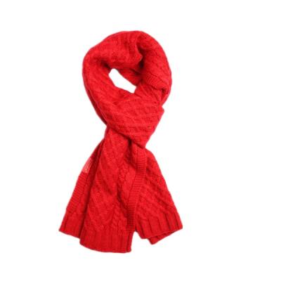 China Soft touch fashion simple style scarves solid color feeling knitting warm knitted scarf for adults for sale