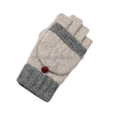 China Simple Breathable Outdoor Half Finger Gloves Cycling Winter Knitted Fingerless Flip Gloves for sale