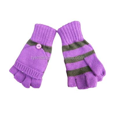 China Popular breathable stretch and skin abrasion resistant warm soft knitted half fingers mittens plain hotsale customized for sale