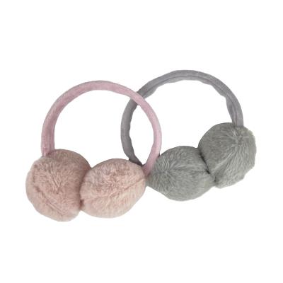 China Cute Women Girls Feeling Winter Sale Plush Fur Ball Soft Warm Smooth Hamburger Earmuffs Earmuffs for sale