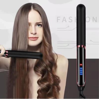 China Outdoor Ceramic Tourmaline Temperature Straightener Four-speed Ionic Flat Hair Iron Hair Straightener Fit For Women Widen Panel for sale