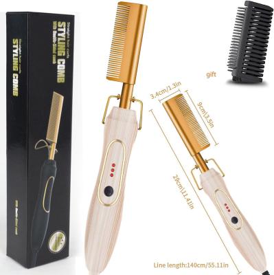 China Global Hot New Outdoor Electric Slim Straightener Men Comb To Straighten Perfect Hair Straightening Brush for sale