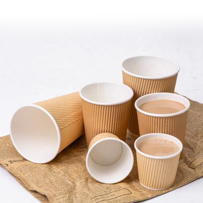 China Custom Disposable Coffee Mug Maker Logo Printing Biodegradable Paper Eco-Friendly Cup For Hot Drinks With Handle for sale