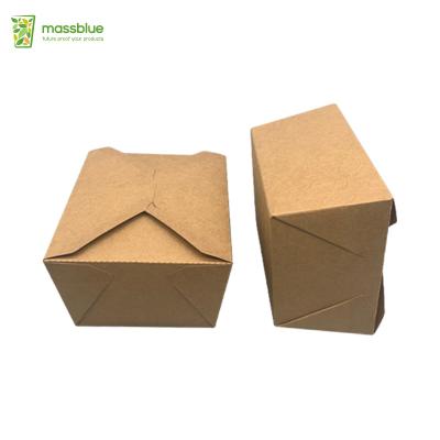 China Printed Materials Recycled Disposable Custom Made Take Away Box Packaging Kraft Paper Boxes For Food Container for sale