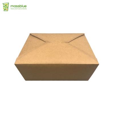 China Eco-friendly Recycled Materials Take Out Food Box Salad Packaging Kraft Paper Box For Restaurant And Home for sale